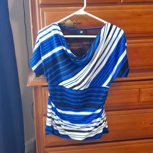 Scoop Neck Stripped Blouse